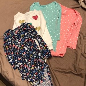 4 onesies . 12 month . Smoke free home